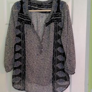 Lucky Brand sheer blouse large